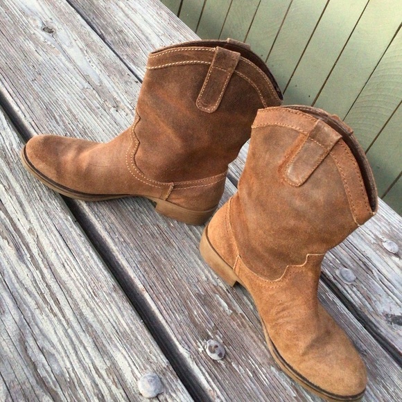 Women Fashion Suede Leather Low Heel Pullover Slouchy Ankle Boots Size 8 - Picture 7 of 9